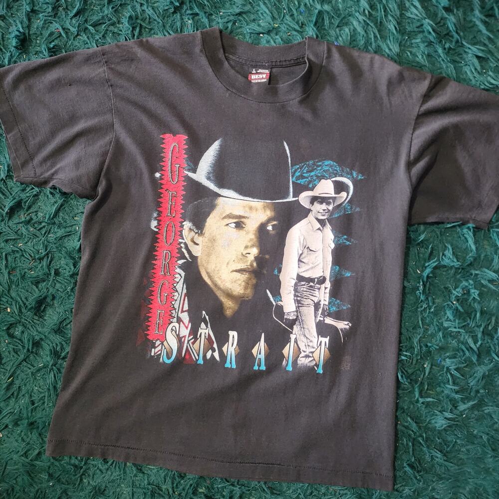 Vintage George Strait Tour Tee USA Made 90s L